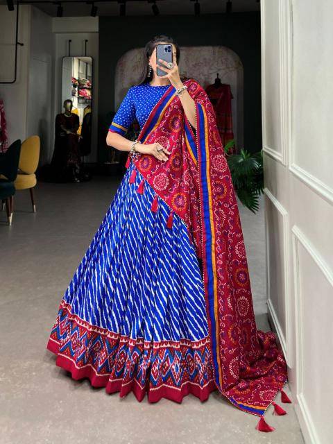 light leriya vichitra Silk Blue Lehenga choli wholesale market in India